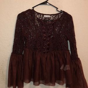 Burgundy coco + jamieson boho top